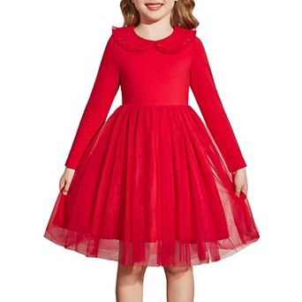 Arshiner Toddler Tutu Dres Girls Long Sleeve Xmas Holiday Birthday Party Tulle Dresses