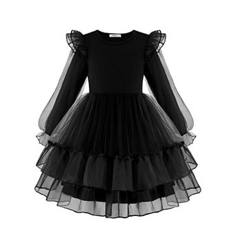 Arshiner Toddler Girls Tiered Tutu Dress Fall Formal Party Birthday Princess Long Sleeve Tulle