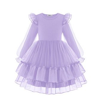 Arshiner Toddler Girls Tiered Tutu Dress Fall Formal Party Birthday Princess Long Sleeve Tulle