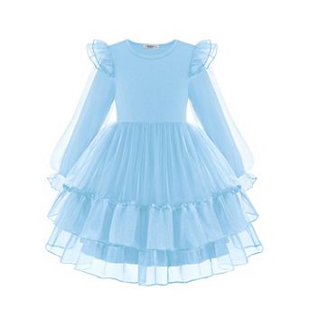 Arshiner Toddler Girls Tiered Tutu Dress Fall Formal Party Birthday Princess Long Sleeve Tulle