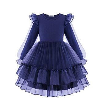 Arshiner Toddler Girls Tiered Tutu Dress Fall Formal Party Birthday Princess Long Sleeve Tulle