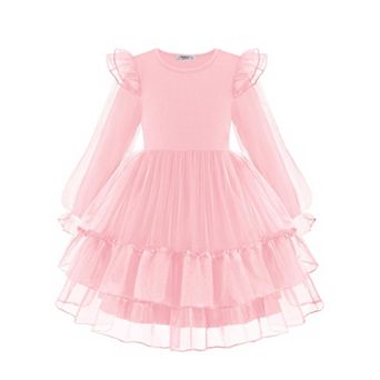 Arshiner Toddler Girls Tiered Tutu Dress Fall Formal Party Birthday Princess Long Sleeve Tulle