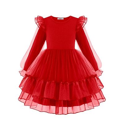 toddler fall.dress Younger Tree Kids Toddler Dress Baby Girls Fall Dresses Ruffle Long Sleeve Bowknot Casual Winter Dress for 12-18 Months, Infant Girl's, Pink