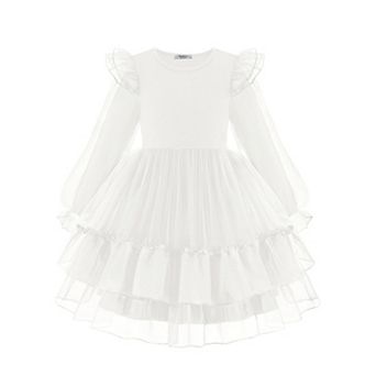 Arshiner Toddler Girls Tiered Tutu Dress Fall Formal Party Birthday Princess Long Sleeve Tulle