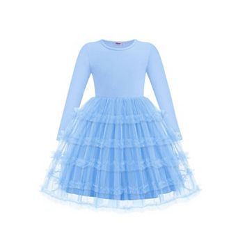 Arshiner Toddler Tutu Dress Girls Long Sleeve Fall Winter Ruffle Tiered Holiday Party Tulle Dresses