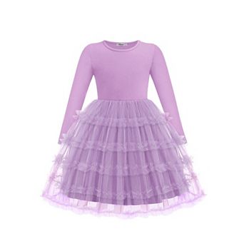Arshiner Toddler Tutu Dress Girls Long Sleeve Fall Winter Ruffle Tiered Holiday Party Tulle Dresses
