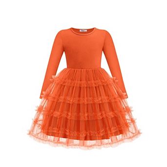 Arshiner Toddler Tutu Dress Girls Long Sleeve Fall Winter Ruffle Tiered Holiday Party Tulle Dresses