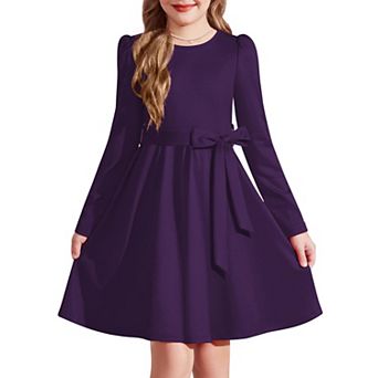 Arshiner Girls Dress Long Sleeve Knee Length Elegant Tween Dress