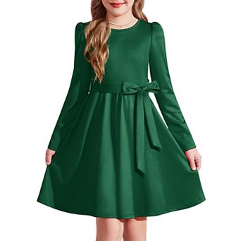 Arshiner Girls Dress Long Sleeve Knee Length Elegant Tween Dress