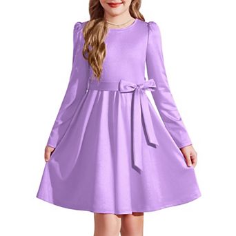 Arshiner Girls Dress Long Sleeve Knee Length Elegant Tween Dress