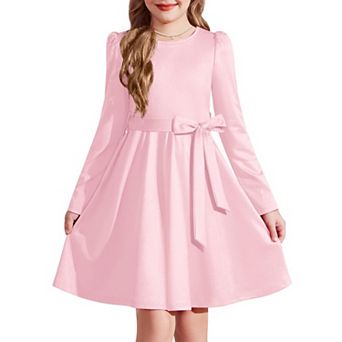 Arshiner Girls Dress Long Sleeve Knee Length Elegant Tween Dress