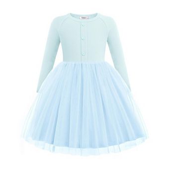 Arshiner Toddler Girls Tutu Dress Long Sleeve Fall Winter Button Front Party