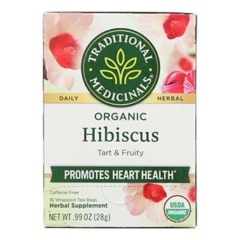 Traditional Medicinals Organic Herbal Tea - Hibiscus - Case Of 6 - 16 Bags