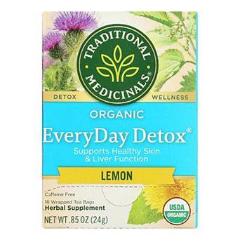 Traditional Medicinals Lemon Everyday Detox Herbal Tea - 16 Tea Bags - Case Of 6