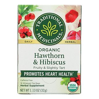 Traditional Medicinals Organic Heart Tea - Hawthorn With Hibiscus - Case Of 6 - 16 Bags