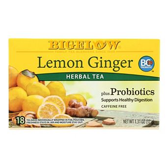Bigelow Tea Herbal Tea - Plus Lemon Ginger - Case Of 6 - 18 Bag