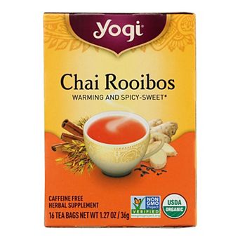 Yogi Organic Herbal Tea Caffeine Free Chai Rooibos - 16 Tea Bags - Case Of 6