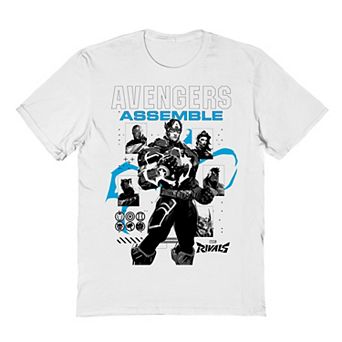 Men's Marvel Rivals Captain America Avengers Assemble Graphic Tee