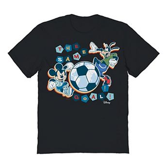 Men's Disney's Mickey Mouse And Friends Same Goal Soccer Graphic Tee