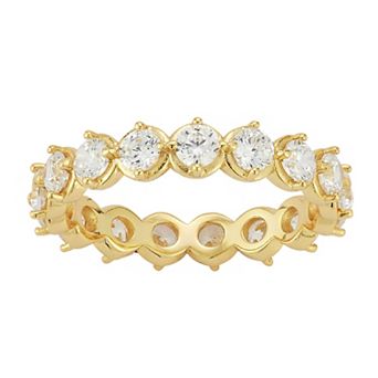 Sunkissed Sterling Plated Sterling Silver Cubic Zirconia Eternity Ring
