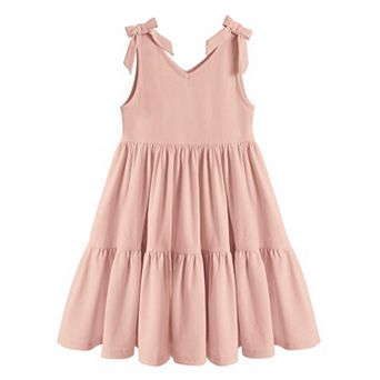Arshiner Summer Dresses For Girls Little Girls Casual Beach Party Bowknot Sling Sundress Toddler