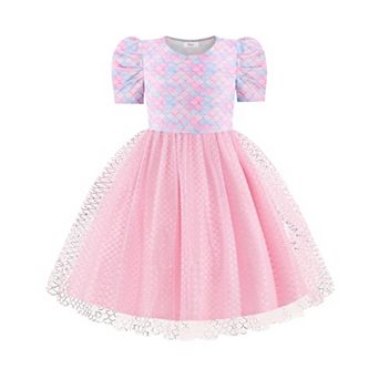 Arshiner Toddler Tutu Dress Summer Puff Short Sleeve Casual Party Tulle Sundress For Kids