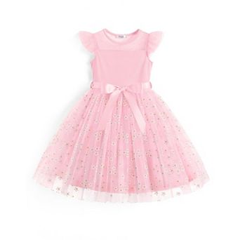 Arshiner Toddler Girls Tutu Dress Summer Contrast Mesh Dresses Funeral Tulle Sundress For Kids