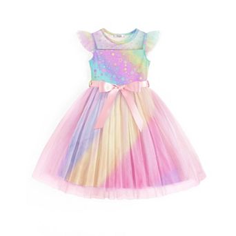 Arshiner Toddler Girls Tutu Dress Summer Contrast Mesh Dresses Funeral Tulle Sundress For Kids