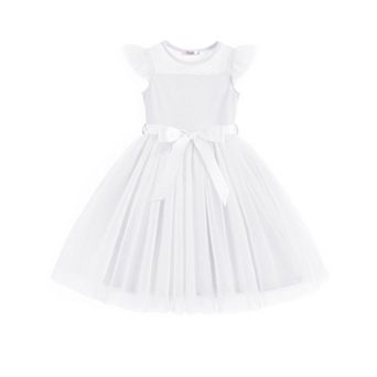 Arshiner Toddler Girls Tutu Dress Summer Contrast Mesh Dresses Funeral Tulle Sundress For Kids