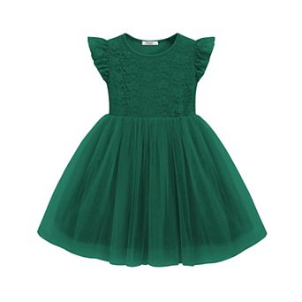 Arshiner Toddler Lace Tutu Dresses Ruffle Sleeve 3 Layers Tulle Flower Wedding Birthday Summer