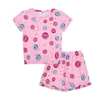 Arshiner Girls Tie Dye Lounge Set Fashion Shirt Shorts Pajama Set Little Girls Sleepwear