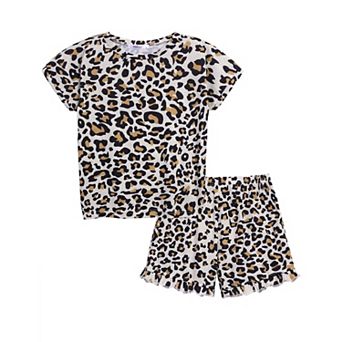 Arshiner Girls Tie Dye Lounge Set Fashion Shirt Shorts Pajama Set Little Girls Sleepwear
