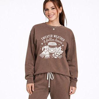 Sweater Weather and Fallen Leaves - Women's Lightweight Garment Dyed Sweatshirt