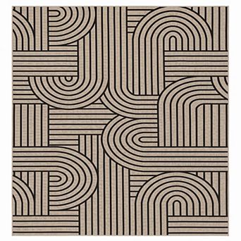 Washable Jute Runner Rug Non-Slip, Non-Shedding, Modern Neutral Rainbow Abstract Carpet