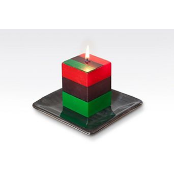 Painted Kwanzaa Candle Cube Paraffin Wax