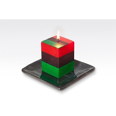 Painted Kwanzaa Candle Cube Paraffin Wax