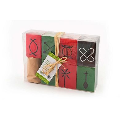 Painted Kwanzaa Candle Cube Collection Paraffin Wax