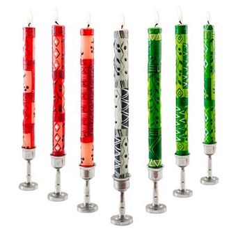 Painted Kwanzaa Taper Candle Collection Paraffin Wax