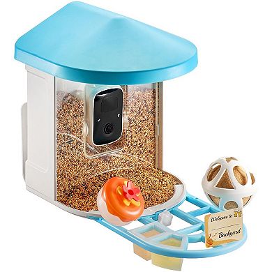 Smart Bird Feeder with 2L Food Container, Night Vision, and Solar Charging