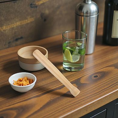 Bar Muddler for Home Drinks, Guacamole, and Dessert Prep Wood Material, Natural Wood
