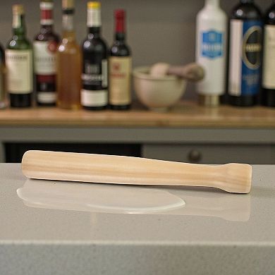Bar Muddler for Home Drinks, Guacamole, and Dessert Prep Wood Material, Natural Wood