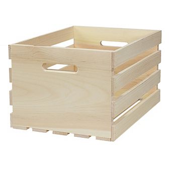 18 Inch Extra Large Unfinished Pine Pallet Style Full Crate with Handles