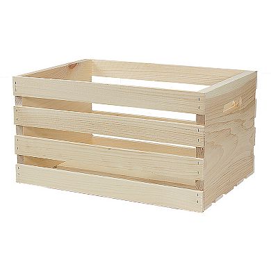 18 Inch Extra Large Unfinished Pine Pallet Style Full Crate with Handles