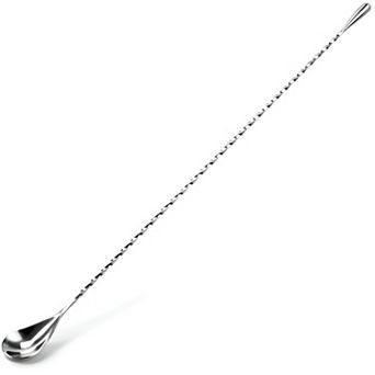 Stainless Steel Bar Spoon with Teardrop End, Mixing Spoon for Home Bar