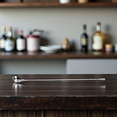Stainless Steel Bar Spoon with Teardrop End, Mixing Spoon for Home Bar