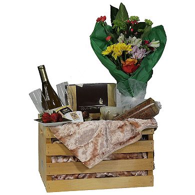 16 Inch Large Unfinished Pine Pallet Style Full Crate with Handles
