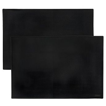 2 Rubber Bar Mats Set, Non-Slip Drink Prep and Drying Mats for Home or Commercial Use
