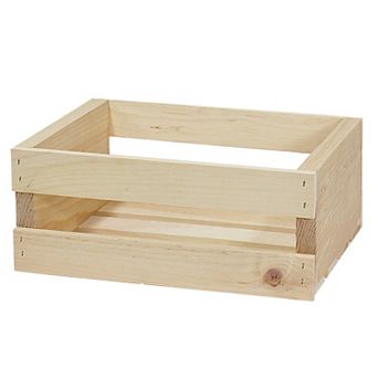 12 Inch Small Unfinished Pine Pallet Style Half Crate