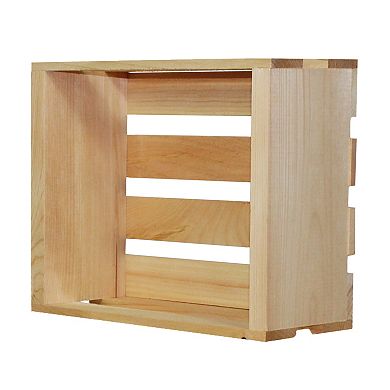12 Inch Small Unfinished Pine Pallet Style Half Crate