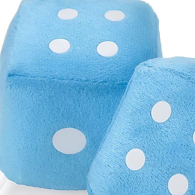 Retro Fuzzy Dice Car Accessory Set, Hanging Dice for Rearview Mirror or Room Decor